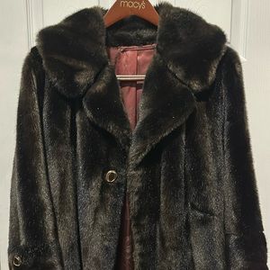 Vintage Tissavel of France Genuine Simulation Mahogany Fur Coat (M)